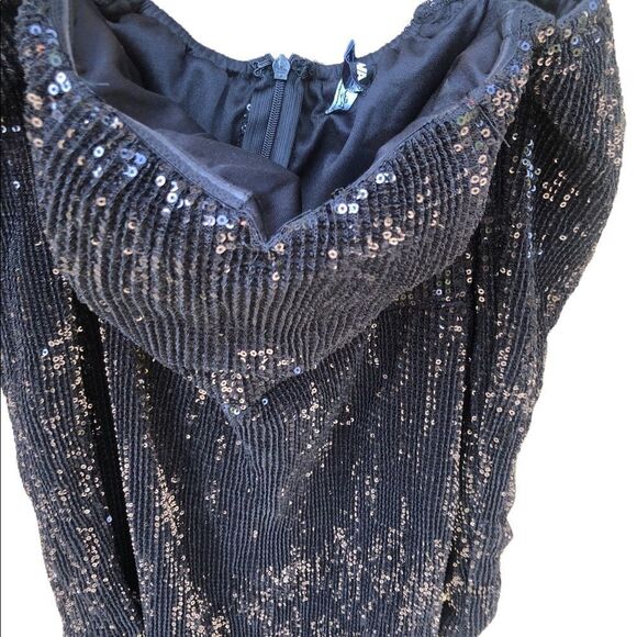 43. Brand New Fashion Nova Womens Got Class Sequin Gown Dress Black XS - Picture 4 of 5